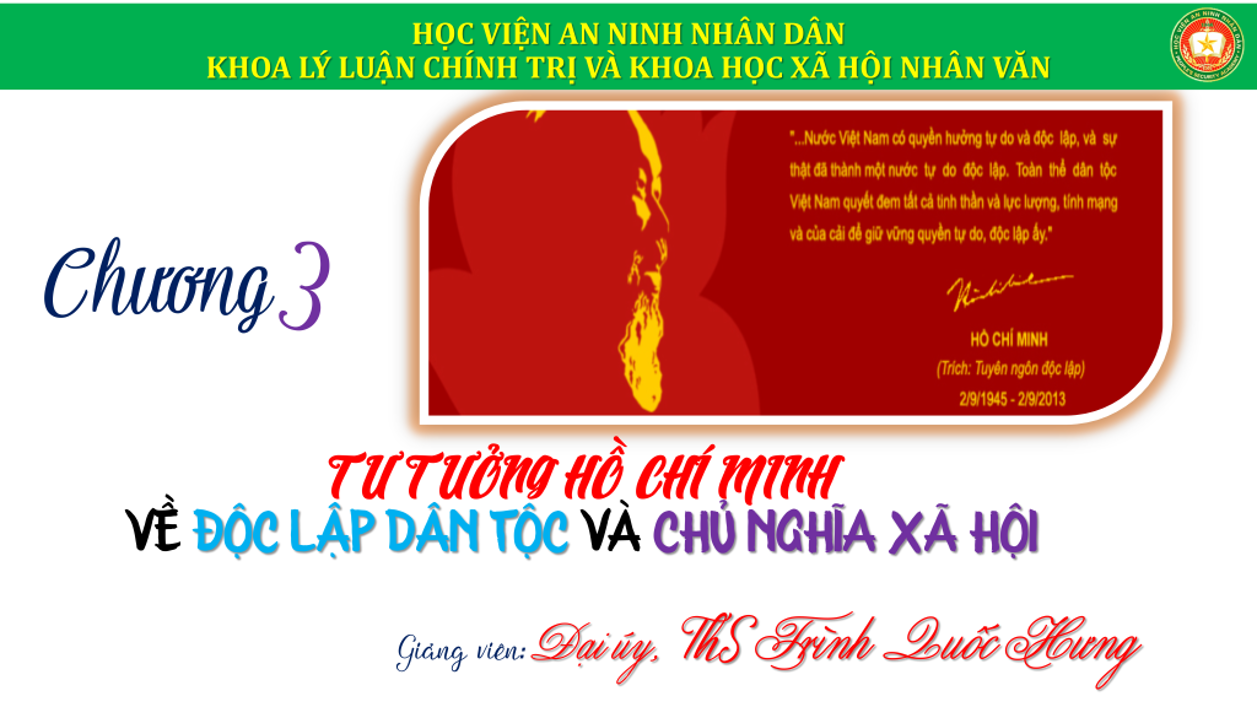Elearning. Tư tưởng Hồ Chí Minh về độc lập dân tộc